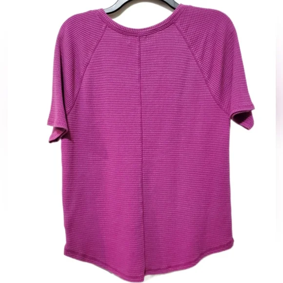 Knox Rose Purple Shirt Notch Neck Thermal Top Size Large NWT - Picture 2 of 5